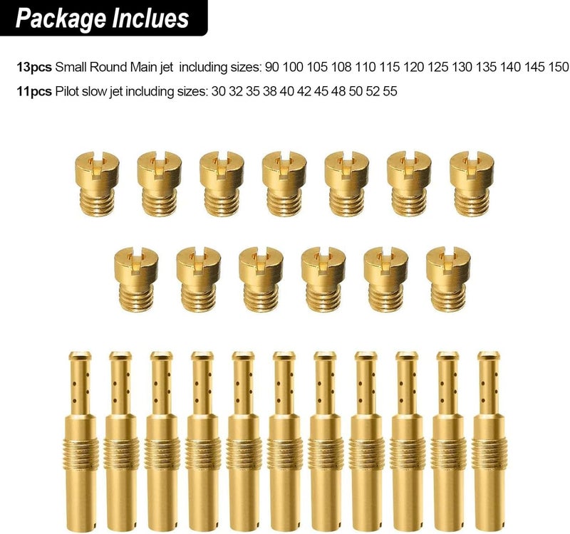 Strongthium 24 Pcs Carburetor Jet Kit for Nibbi FCR-MX PE PJ PZ PWK CVK GY6 99101-393 N424-21 - Image 3